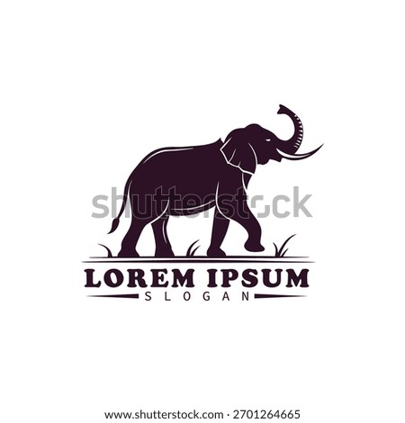 Elegant elephant logo design for conservation brand identity, showcasing a majestic animal and natural wildlife preservation