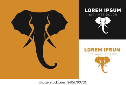 Elegant Elephant Logo Icons in Gold Black