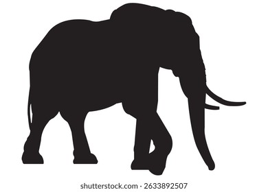 "Elegant Elephant Silhouette on a White Background"
"Majestic Elephant Silhouette: A Wild Animal Design" . eps 10