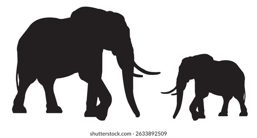 "Elegant Elephant Silhouette on a White Background"
"Majestic Elephant Silhouette: A Wild Animal Design" . eps 10