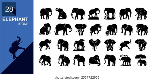 "Elegant Elephant Silhouettes and Animal Companions"