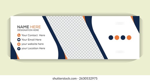 Elegante design de assinatura de e-mail, modelo de vetor de layout mínimo, assinatura de e-mail limpa e colorida, modelos prontos para negócios