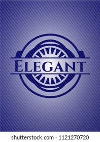 Elegant emblem with denim texture