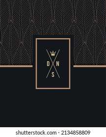 elegantes Symbol, goldener Musterhintergrund