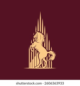 elegant Emblem of horse for luxury  Architecture Designs and Real Estate Vector Isolated Illustration