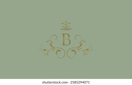 Elegant emblem logo with exquisite letter B. Business monogram emblem icon, symbol. Vector illustration.