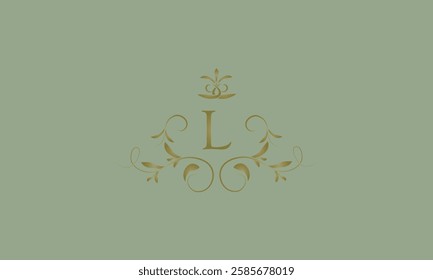 Elegant emblem logo with exquisite letter L. Business monogram emblem icon, symbol. Vector illustration.