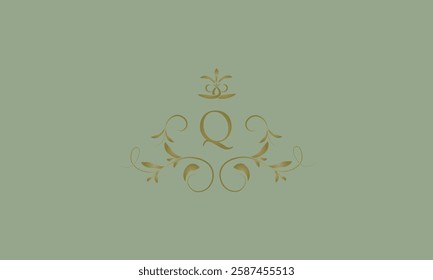 Elegant emblem logo with exquisite letter Q. Business monogram emblem icon, symbol. Vector illustration.