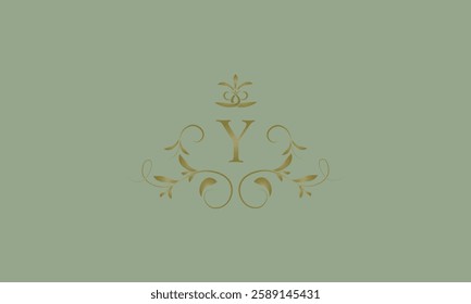 Elegant emblem logo with exquisite letter Y. Business monogram emblem icon, symbol. Vector illustration.