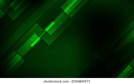 Elegant Emerald Green, An Abstract Geometric Background with Luminous Rectangles and Angular Lines for Modern Graphic Design Projects and Creative Presentations