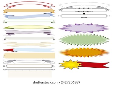Elegant empty bows and ribbon icon sheet.