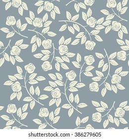 Elegant endless pattern with ivory roses can be used for linen, napkin designs, textile, kids clothing, wallpaper and more creative  ideas.