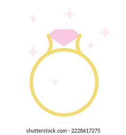 Elegantes Verlobungsring-Symbol. Vektorschlichte, moderne Illustration
