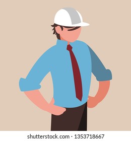 elegant engineer with helmet