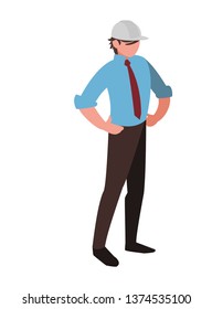 elegant engineer with helmet