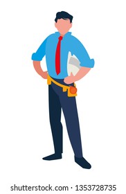 elegant engineer worker character