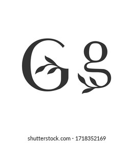 elegant English letters with leaves