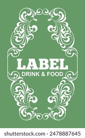 Elegant engraved tea label design on premium tea packaging