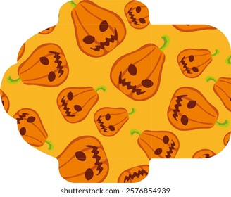 Elegant Envelope Design in Shades of Orange With Halloween Pumpkin Head Pattern Theme