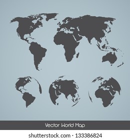 Elegant EPS10 vector World Map Variations