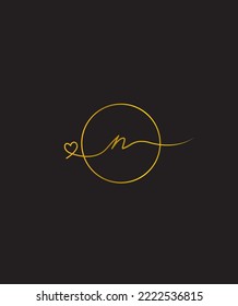 An elegant and equally charming handwritten style letter N vector logo template