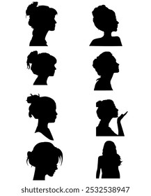 "Elegant Essence: A Striking Female Silhouette Vector Design"