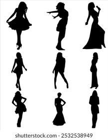 "Elegant Essence: A Striking Female Silhouette Vector Design"