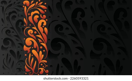 elegant ethnic pattern decorative wallpaper in artistic floral style vector  