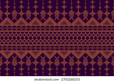Elegante padrão têxtil étnico inspirado por motivos do Sudeste Asiático e Oriente Médio em tons de ouro.