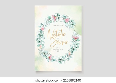 elegant eucalyptus invitation card set