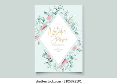 elegant eucalyptus invitation card set