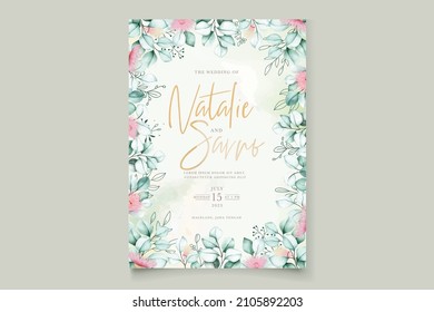 elegant eucalyptus invitation card set