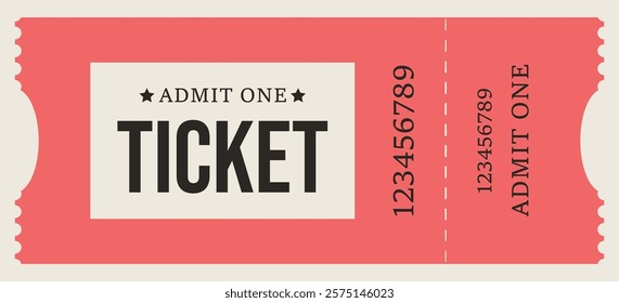 Elegant event ticket with bold typography, modern colors, and clear event details.