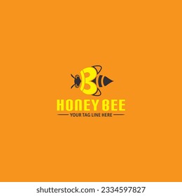 elegant eye catching bee logo design use for print media digital media also  