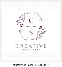 Elegant and eye-catching C and S monogram wedding logo