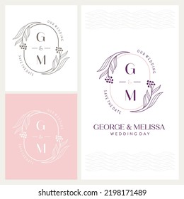 Elegant and eye-catching G and M monogram wedding logo