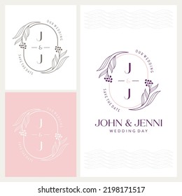 Elegant and eye-catching j and j monogram wedding logo