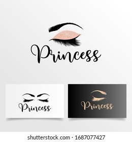 elegant eyelashes logo editable template