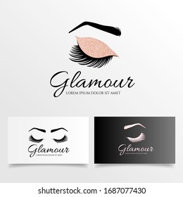 elegant eyelashes logo editable template