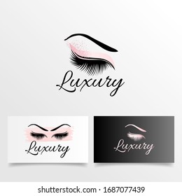 elegant eyelashes logo editable template