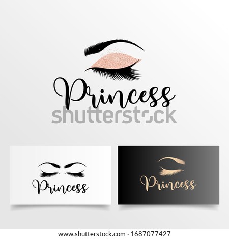 elegant eyelashes logo editable template