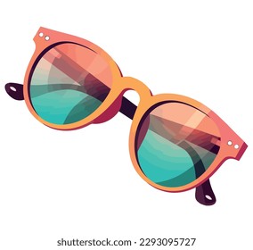 Elegant eyewear for stylish summer vacations over white