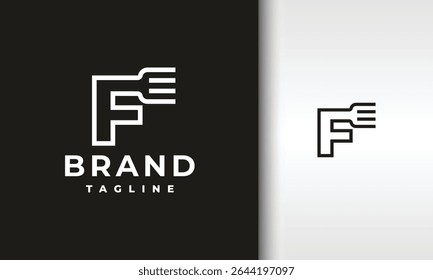 Elegant F Lettermark with Fork Icon for Food Businesses