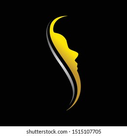 Elegant Face Profile Initial S Silhouette Graphic