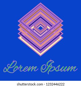 Elegant fairy abstract multicolored cube geometric.