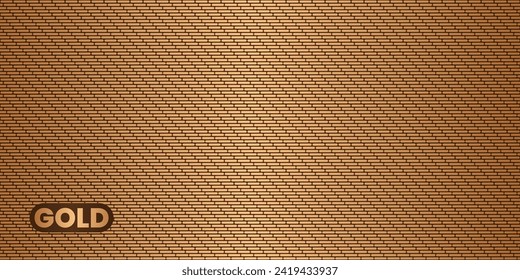 Elegant and Fancy Gold Pattern Background Design with Realistic Brick Texture