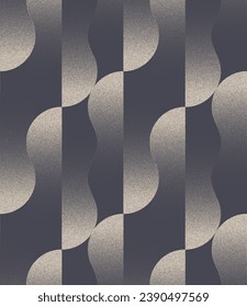 Elegant Fancy Retro Styled Seamless Pattern Trend Vector Dot Work Abstract Background. 1950s 1960s Old Fashioned Endless Abstraction Textile Design Repetitive Wallpaper. Half Tone Art Illustration