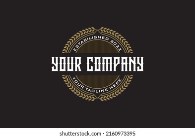ELEGANT FARM LOGO VINTAGE GOLD COLOR