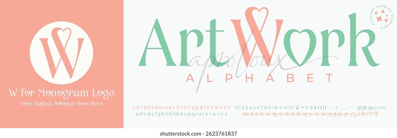 Alfabeto de moda elegante com W Monogram Logo vetor arquivo