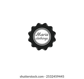 Elegant fashion logo on a clothing tag. Perfect for showcasing brand identity, apparel design, and textile branding. Ideal for clothing labels and retail concepts.